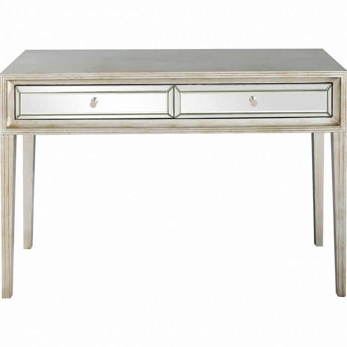 48" Mirrored Glass Console Table - Silver