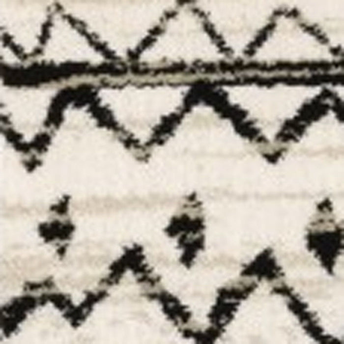 10' x 13' Eclectic Patterns Indoor Area Rug - Ivory And Black