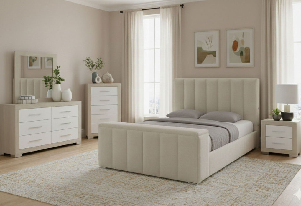 Serenity - 5 Piece Queen Bedroom Set - Natural / Cream