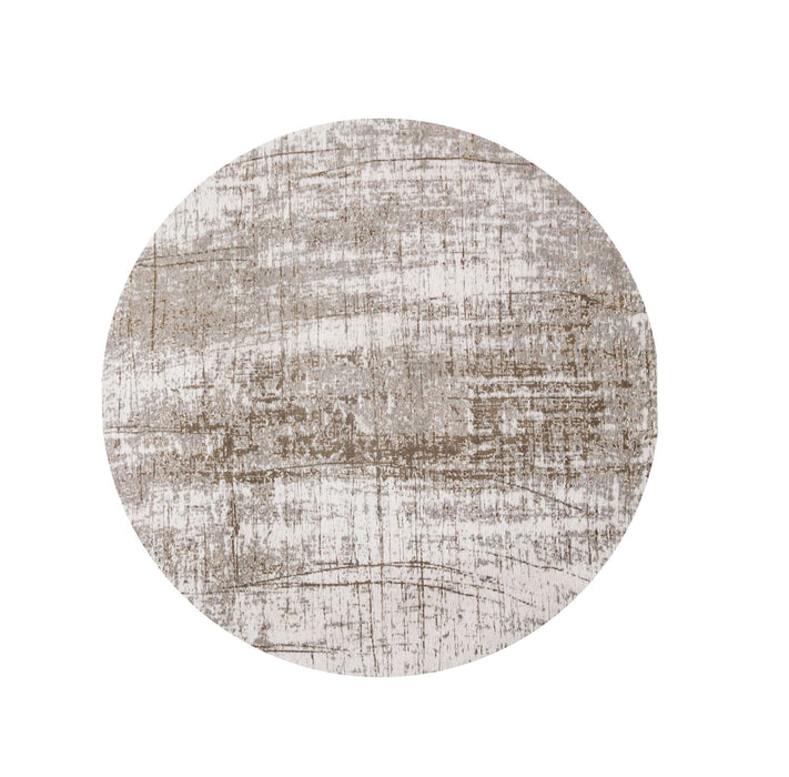 4' x 4' Round Abstract Non Skid Area Rug - Gray And Beige
