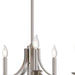 18-inch HomeRoots nickel six-light metal chandelier with shades, featuring a modern design and dimmable lighting.