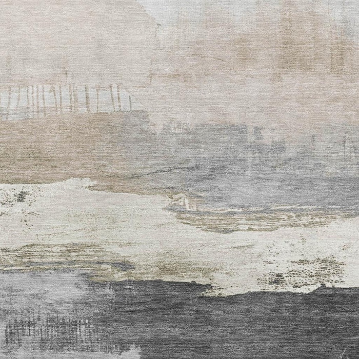 10' X 14' Abstract Washable Area Rug With UV Protection (706673) - Ivory / Gray / Beige