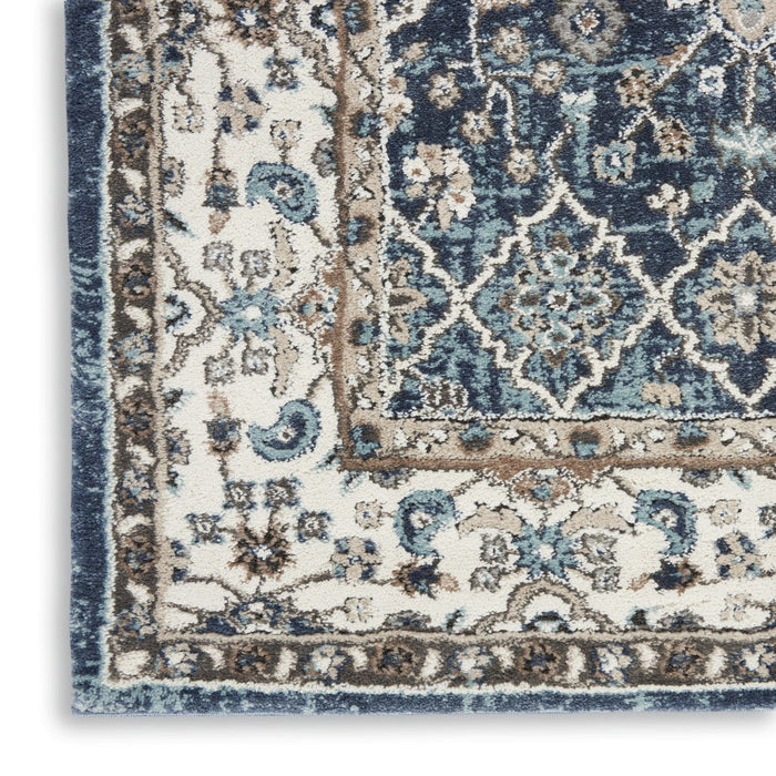 8' X 10' Floral Power Loom Area Rug - Blue