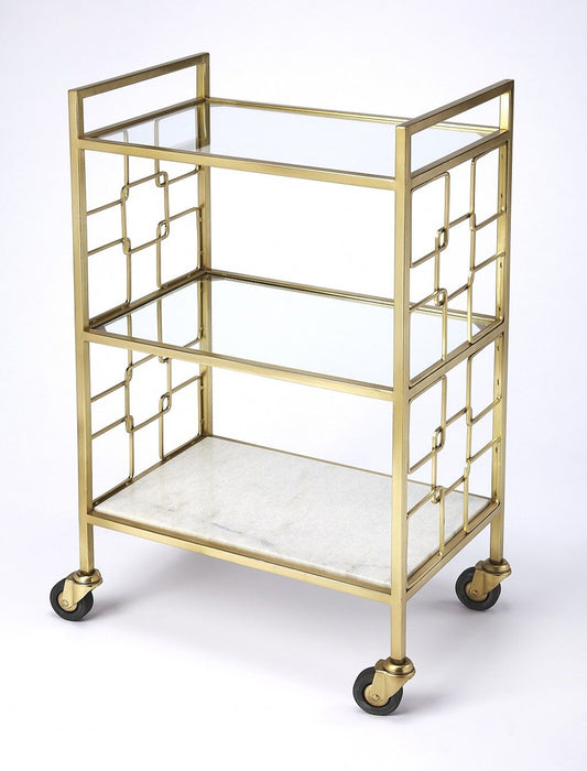 Polished Bar Cart - Gold