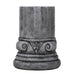 Giga outdoor round end table in antique gray, ideal for patio and garden seating, with a sturdy metal frame and decorative design.