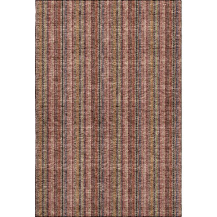 10' X 14' Striped Washable Area Rug With UV Protection (677537) - Blush / Purple / Orange