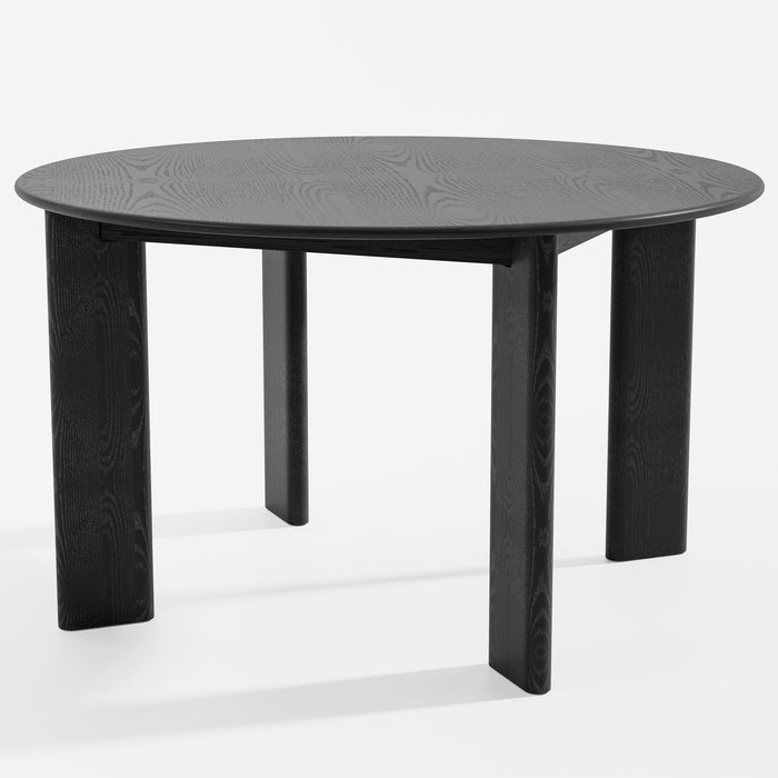 51" Solid Wood Round Top Dining Table - Black