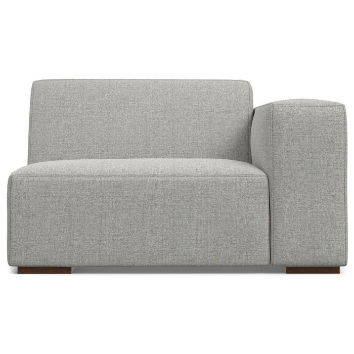 Modern Modular Fabric Sofa With Brown Legs - Gray