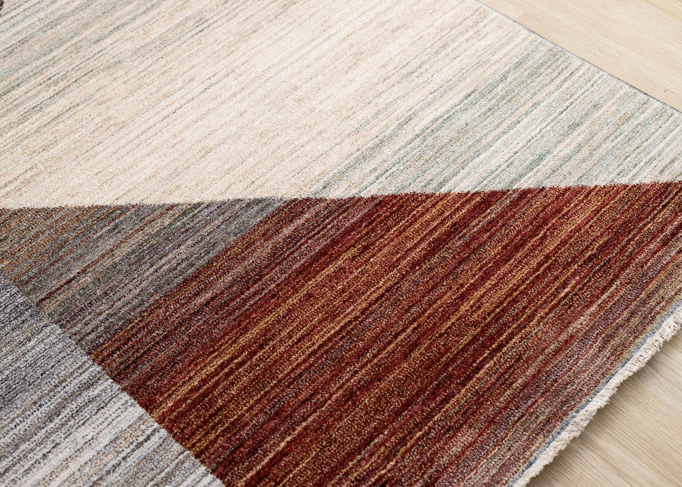 8' X 10' Abstract Area Rug (660122) - White / Gray / Brown