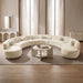 Meridian Furniture Avra 192-inch velvet upholstered sectional sofa with plush cushions and modern design for stylish living rooms.