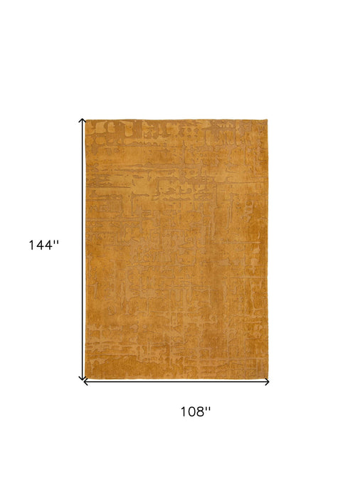 9' x 12' Abstract Non Skid Area Rug - Yellow
