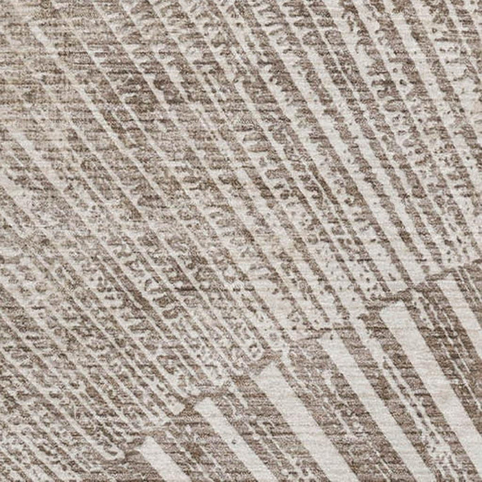 9' X 12' Geometric Washable Area Rug With UV Protection (648351) - Taupe / Ivory