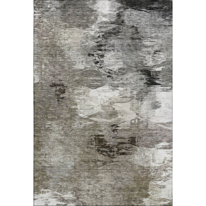 9' X 12' Abstract Washable Area Rug With UV Protection (650775) - Taupe / Ivory