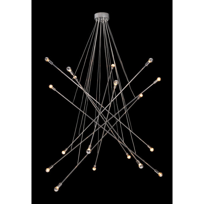 Multi Light Metal Dimmable Chandelier - Silver