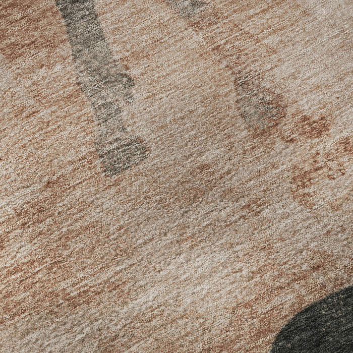 10' X 14' Animal Print Washable Area Rug With UV Protection (698980) - Rust / Charcoal