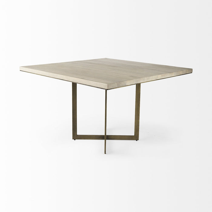 Modern Square Wood And Dining Table - Off White