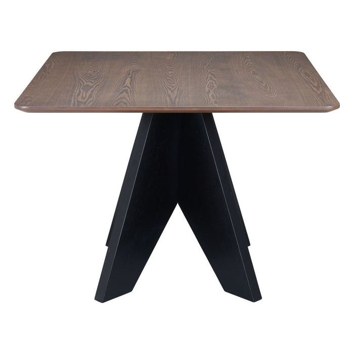 41" Wood And Solid Wood Pedestal Base Square Dining Table - Espresso
