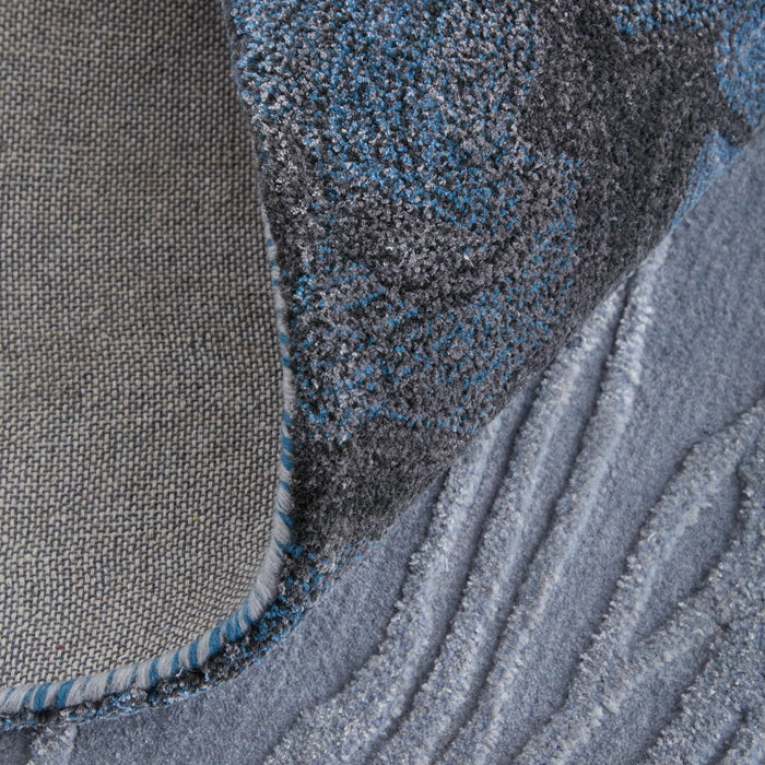 12' X 9' Abstract Hand Tufted Area Rug - Blue / Gray