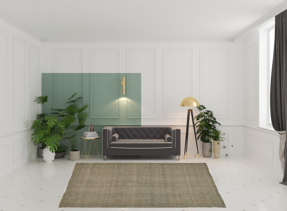 8' x 10' Hand Woven Area Rug - Green And Tan