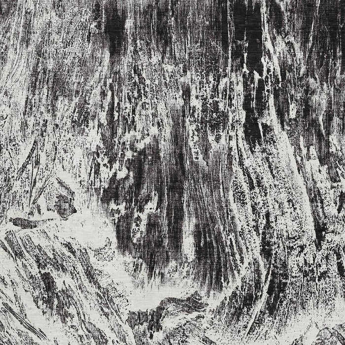 10' X 14' Abstract Washable Area Rug With UV Protection (676770) - Black / Ivory