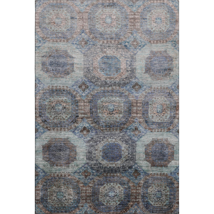 10' X 14' Abstract Geometric Washable Area Rug With UV Protection (708982) - Teal / Gray / Blue