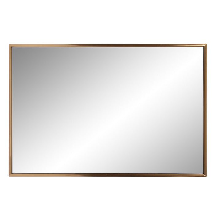 Brass Rectangular Wall Mirror - Antiqued Brushed