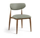 Vegan leather upholstered Meridian Furniture Ronda dining side chair with walnut wood legs and modern design.