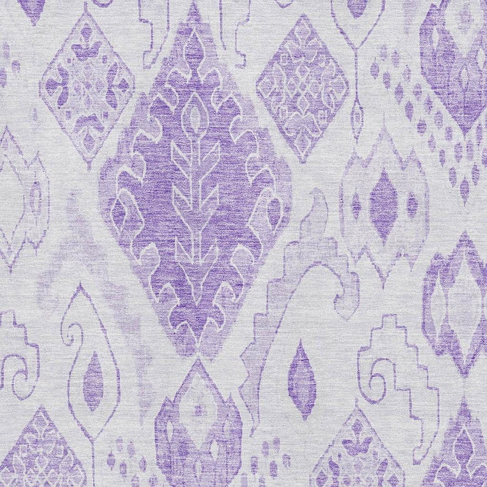10' X 14' Moroccan Washable Area Rug With UV Protection - Purple And Ivory