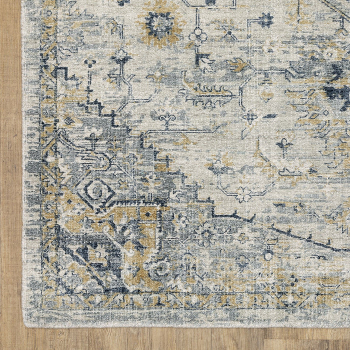 8' X 10' Medallion Hand Tufted Area Rug - Gray / Gold