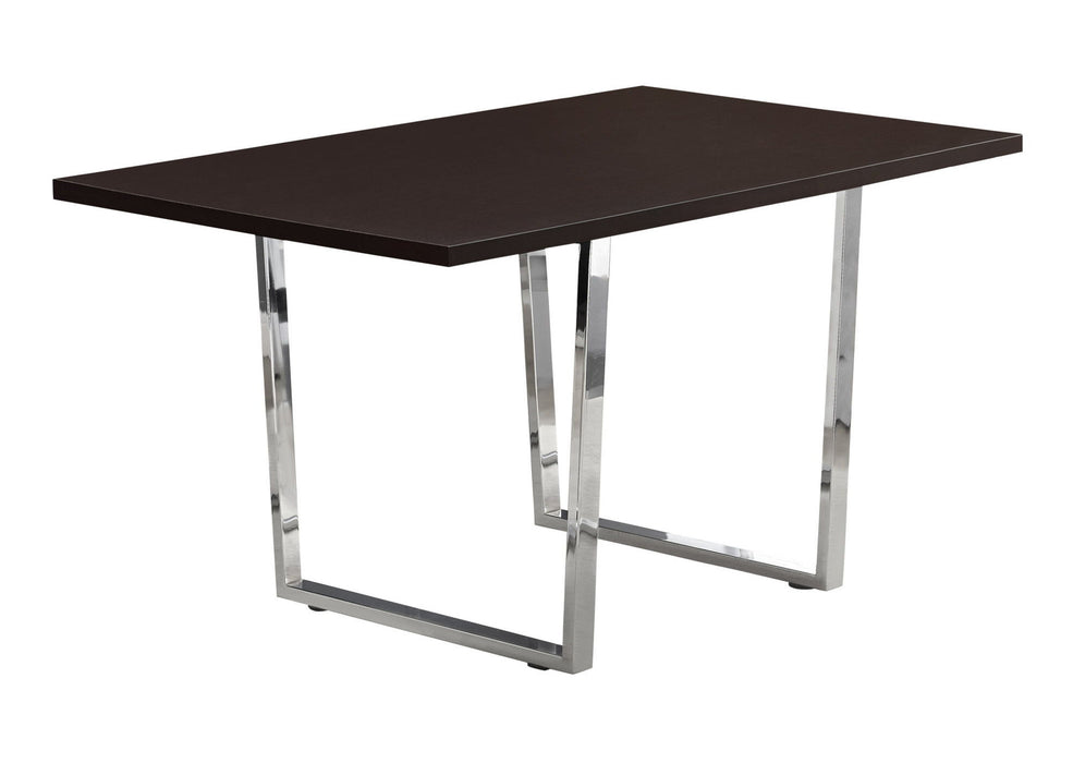 59" Solid Wood And Metal Sled Base Dining Table - Espresso