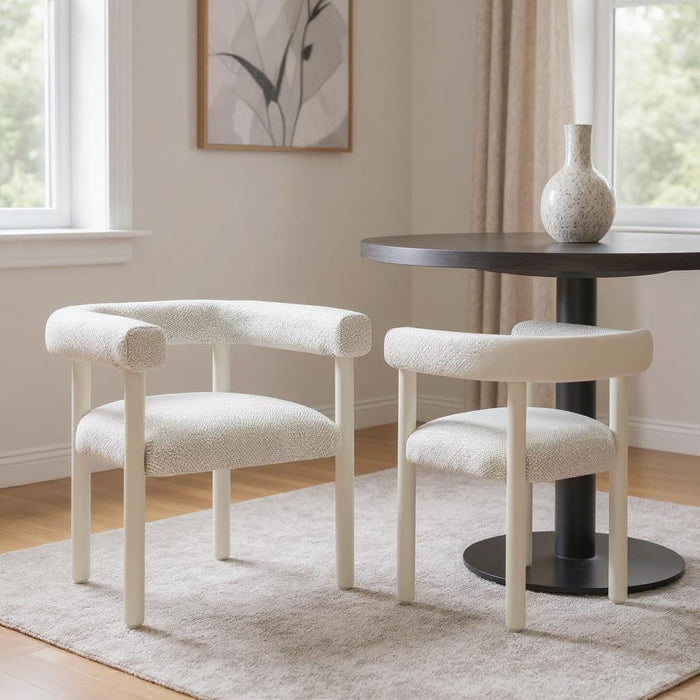 Aluminum Open Back Dining Arm Chairs (Set of 2) - White