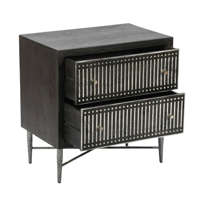 Two Drawer Nightstand - Antique Brown