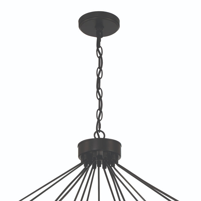 33" Candle Style Multi Light Metal Dimmable Chandelier - Black