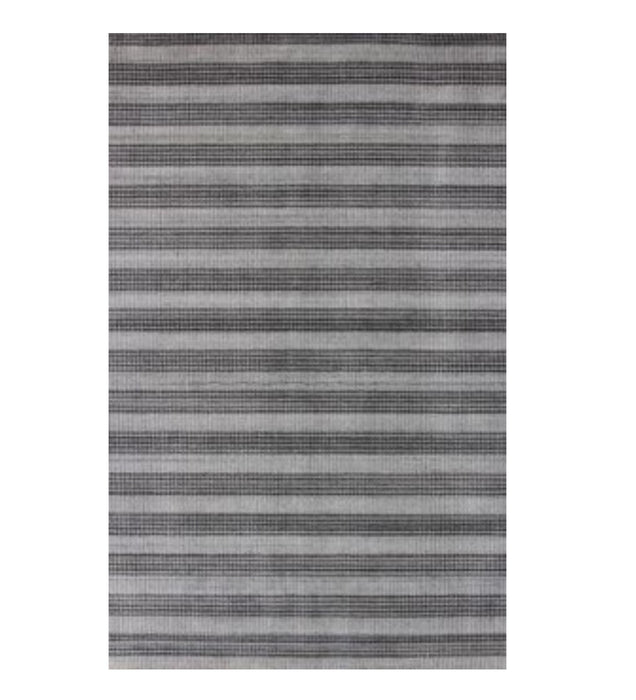8' x 10' Gray Hand Loomed Area Rug - Black And Dark