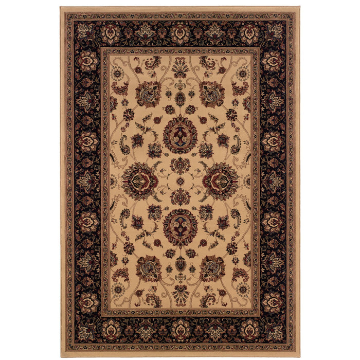 10' X 13' Oriental Area Rug (574347) - Ivory / Black