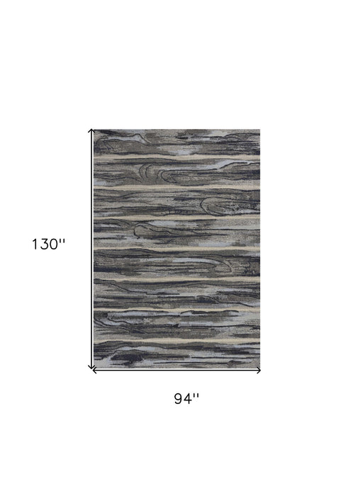 8' x 11' Machine Woven Abstract Brushstroke Indoor Area Rug - Gray