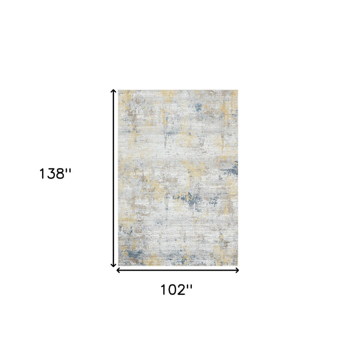 9' X 12' Contemporary Abstract Area Rug - Gold
