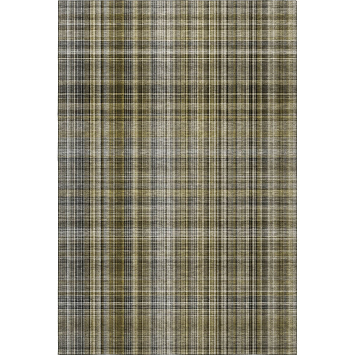 10' X 14' Plaid Washable Area Rug With UV Protection (648304) - Taupe / Coffee