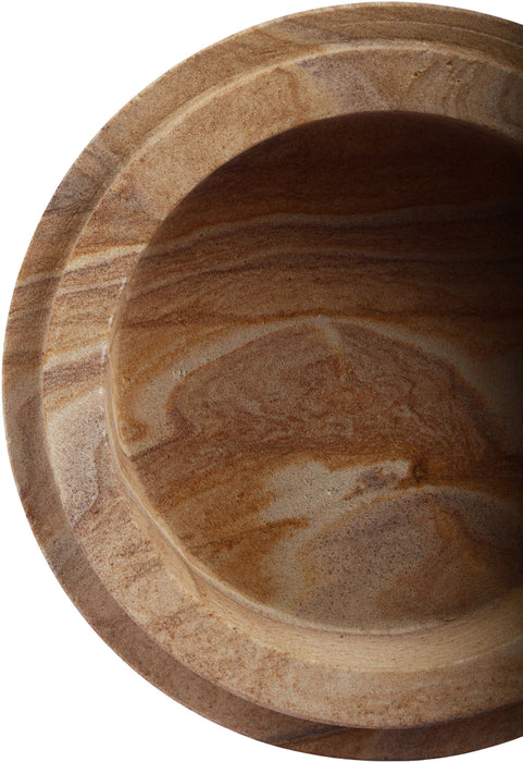 Meridian Furniture Parsons Sandstone Bowl, a stylish ceramic bowl with a smooth sandstone finish, perfect for serving or decor.