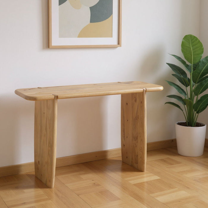 52" Solid Wood Solid Console Table - Brown