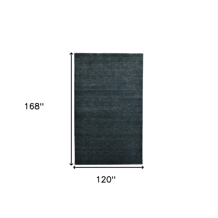 10' X 14' Wool Hand Woven Area Rug - Dark Gray