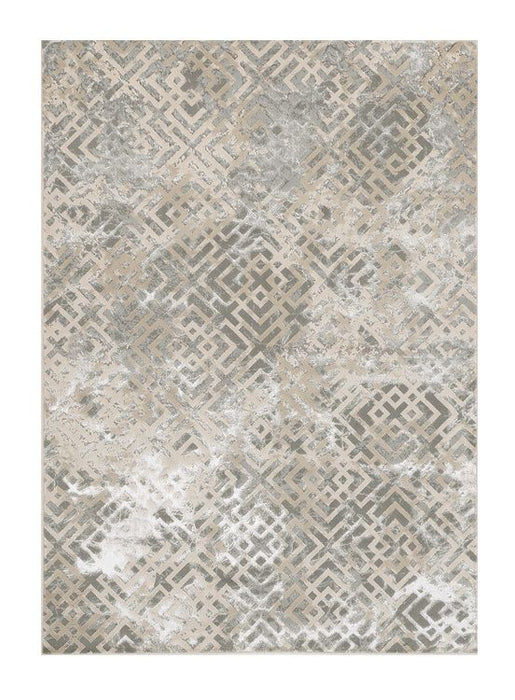 6' x 9' Polyester Area Rug - Sand Silver