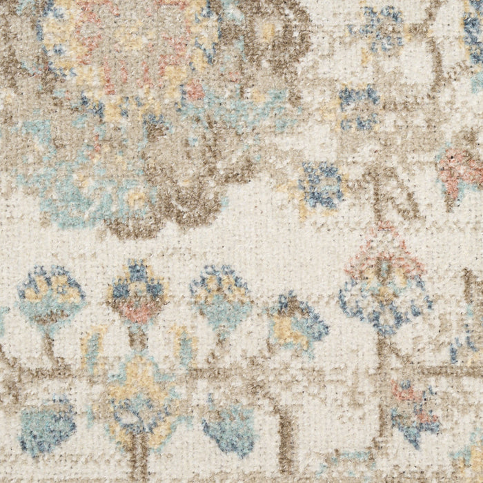 8' X 10' Abstract Shag Area Rug - Beige And Ivory