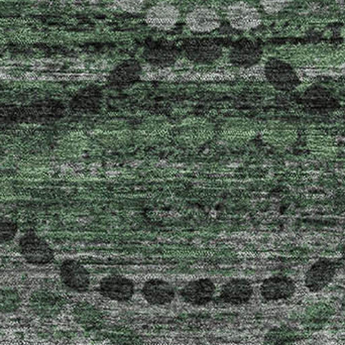 10' X 14' Abstract Geometric Washable Area Rug With UV Protection (715327) - Olive Green / Gray