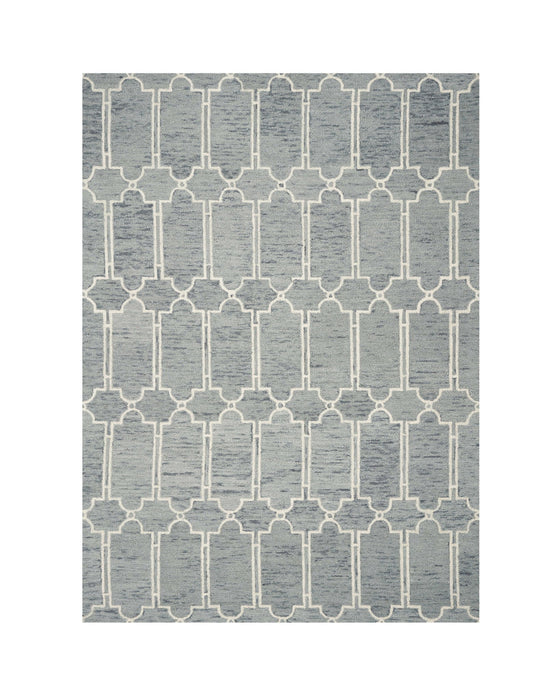 8' x 10' Hand Tufted Geometric Indoor Area Rug - Slate Blue