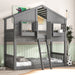 Giga house bunk bed with roof, window, window box, door, safety guardrails, and ladder for kids' bedroom decor.
