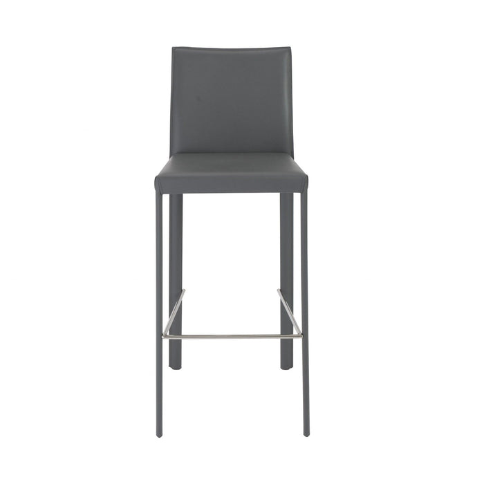 Steel Low Back Bar Height Bar Chairs (Set of 2) - Gray