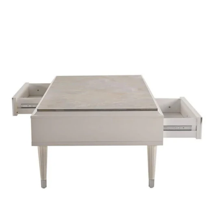 Ballona Gravita  Coffee Table - Grv.Mar /Ivory Leg