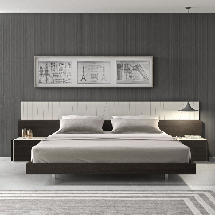 J & M Furniture Porto Premium Bedroom Set in Wenge with Light Grey