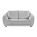 Chintaly Charleston modern gray fabric loveseat with channel tufting and oak gray wooden legs, stylish and comfortable seating.